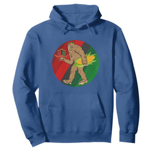 African American Holiday Gift Hoodie Retro Sunset Bigfoot With Kwanzaa Candle - Print Your Wear