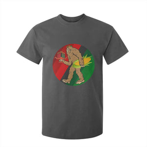 African American Holiday Gift T Shirt For Kid Retro Sunset Bigfoot With Kwanzaa Candle - Print Your Wear