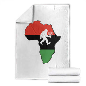 Funny Kwanzaa Bigfoot Lover Throw Blanket Festival Of Lights African Heritage Gift TS12 White Print Your Wear