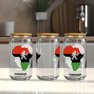 Funny Kwanzaa Bigfoot Lover Glass Can Festival Of Lights African Heritage Gift - Print Your Wear