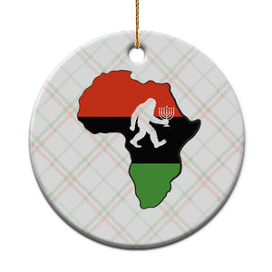 Funny Kwanzaa Bigfoot Lover Ceramic Ornament Festival Of Lights African Heritage Gift - Print Your Wear