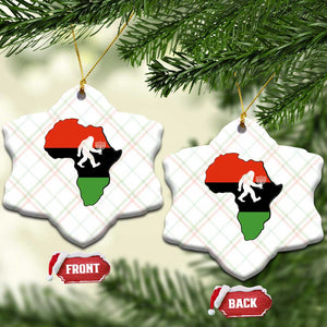 Funny Kwanzaa Bigfoot Lover Ceramic Ornament Festival Of Lights African Heritage Gift - Print Your Wear