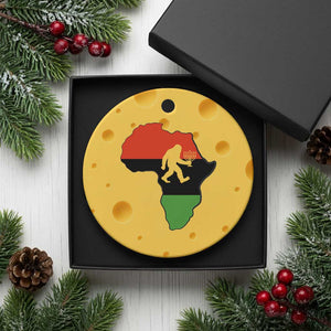 Funny Kwanzaa Bigfoot Lover Ceramic Ornament Festival Of Lights African Heritage Gift - Print Your Wear