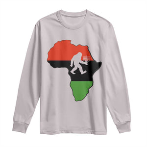 Funny Kwanzaa Bigfoot Lover Long Sleeve Shirt Festival Of Lights African Heritage Gift TS12 Ice Gray Print Your Wear