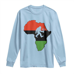 Funny Kwanzaa Bigfoot Lover Long Sleeve Shirt Festival Of Lights African Heritage Gift TS12 Light Blue Print Your Wear