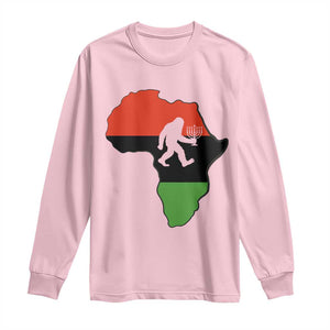 Funny Kwanzaa Bigfoot Lover Long Sleeve Shirt Festival Of Lights African Heritage Gift TS12 Light Pink Print Your Wear