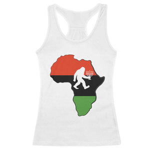 Funny Kwanzaa Bigfoot Lover Racerback Tank Top Festival Of Lights African Heritage Gift - Print Your Wear