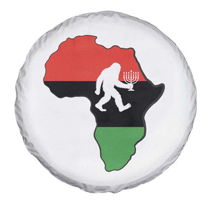 Funny Kwanzaa Bigfoot Lover Spare Tire Cover Festival Of Lights African Heritage Gift - Print Your Wear
