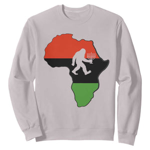Funny Kwanzaa Bigfoot Lover Sweatshirt Festival Of Lights African Heritage Gift TS12 Ice Gray Print Your Wear