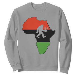 Funny Kwanzaa Bigfoot Lover Sweatshirt Festival Of Lights African Heritage Gift TS12 Sport Gray Print Your Wear