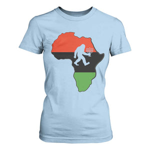 Funny Kwanzaa Bigfoot Lover T Shirt For Women Festival Of Lights African Heritage Gift TS12 Light Blue Print Your Wear