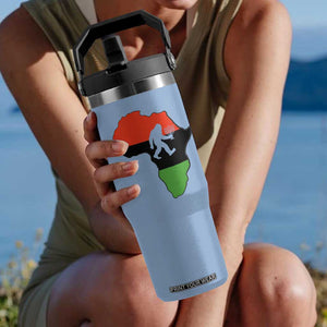 Funny Kwanzaa Bigfoot Lover Flip Straw Tumbler Festival Of Lights African Heritage Gift - Print Your Wear