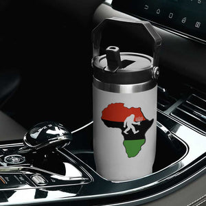 Funny Kwanzaa Bigfoot Lover Flip Straw Tumbler Festival Of Lights African Heritage Gift - Print Your Wear