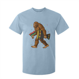 Funny Kwanzaa Bigfoot Lover T Shirt For Kid African American Holiday Gift TS12 Light Blue Print Your Wear