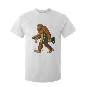 Funny Kwanzaa Bigfoot Lover T Shirt For Kid African American Holiday Gift TS12 White Print Your Wear