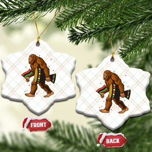 Funny Kwanzaa Bigfoot Lover Ceramic Ornament African American Holiday Gift - Print Your Wear