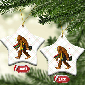 Funny Kwanzaa Bigfoot Lover Ceramic Ornament African American Holiday Gift - Print Your Wear