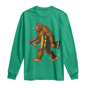 Funny Kwanzaa Bigfoot Lover Long Sleeve Shirt African American Holiday Gift - Print Your Wear