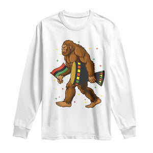 Funny Kwanzaa Bigfoot Lover Long Sleeve Shirt African American Holiday Gift TS12 White Print Your Wear