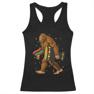 Funny Kwanzaa Bigfoot Lover Racerback Tank Top African American Holiday Gift - Print Your Wear
