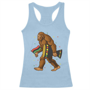 Funny Kwanzaa Bigfoot Lover Racerback Tank Top African American Holiday Gift TS12 Light Blue Print Your Wear