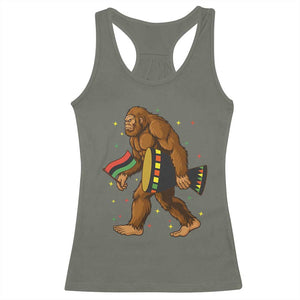 Funny Kwanzaa Bigfoot Lover Racerback Tank Top African American Holiday Gift - Print Your Wear