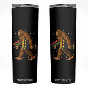 Funny Kwanzaa Bigfoot Lover Skinny Tumbler African American Holiday Gift - Print Your Wear