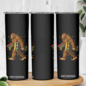 Funny Kwanzaa Bigfoot Lover Skinny Tumbler African American Holiday Gift - Print Your Wear