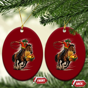 Kwanzaa Cowboy Ceramic Ornament Funny African American Festival Gift - Print Your Wear