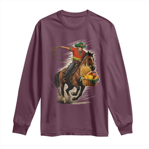 Kwanzaa Cowboy Long Sleeve Shirt Funny African American Festival Gift TS12 Maroon Print Your Wear