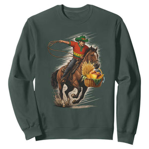 Kwanzaa Cowboy Sweatshirt Funny African American Festival Gift TS12 Dark Forest Green Print Your Wear
