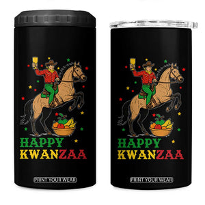 Happy Kwanzaa Cowboy 4 in 1 Can Cooler Tumbler Funny African Holiday Gift TS12 One Size: 16 oz Black Print Your Wear