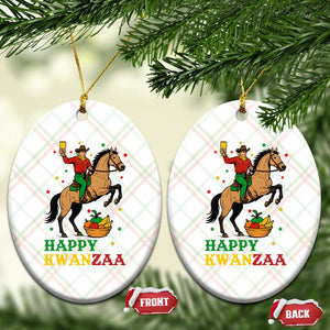 Happy Kwanzaa Cowboy Ceramic Ornament Funny African Holiday Gift - Print Your Wear