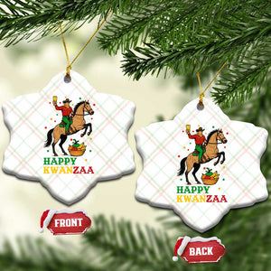 Happy Kwanzaa Cowboy Ceramic Ornament Funny African Holiday Gift - Print Your Wear
