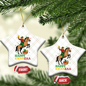 Happy Kwanzaa Cowboy Ceramic Ornament Funny African Holiday Gift - Print Your Wear
