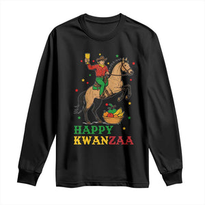 Happy Kwanzaa Cowboy Long Sleeve Shirt Funny African Holiday Gift - Print Your Wear