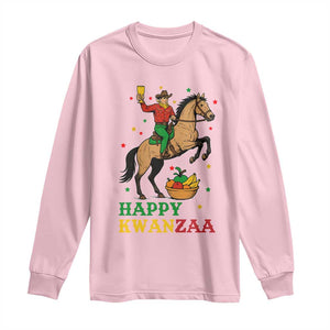 Happy Kwanzaa Cowboy Long Sleeve Shirt Funny African Holiday Gift TS12 Light Pink Print Your Wear