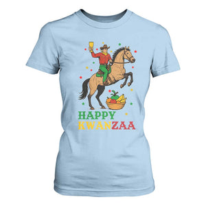 Happy Kwanzaa Cowboy T Shirt For Women Funny African Holiday Gift TS12 Light Blue Print Your Wear