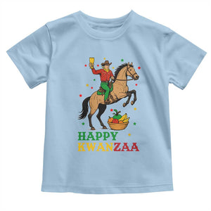 Happy Kwanzaa Cowboy Toddler T Shirt Funny African Holiday Gift TS12 Light Blue Print Your Wear