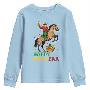Happy Kwanzaa Cowboy Youth Sweatshirt Funny African Holiday Gift TS12 Light Blue Print Your Wear