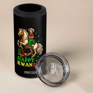 Happy Kwanzaa Cowgirl 4 in 1 Can Cooler Tumbler Funny African American Festival Gift - Print Your Wear