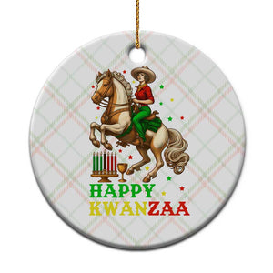 Happy Kwanzaa Cowgirl Ceramic Ornament Funny African American Festival Gift - Print Your Wear