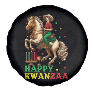Happy Kwanzaa Cowgirl Spare Tire Cover Funny African American Festival Gift - Print Your Wear