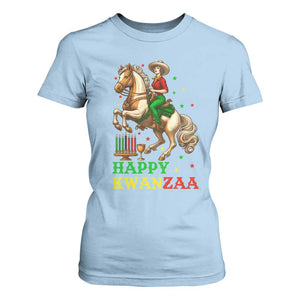 Happy Kwanzaa Cowgirl T Shirt For Women Funny African American Festival Gift TS12 Light Blue Print Your Wear