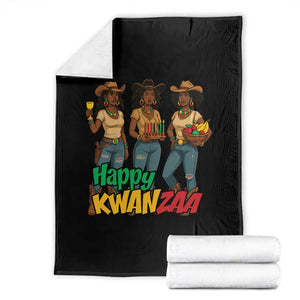 Happy Kwanzaa Cowgirl Throw Blanket Festival Of Lights African Heritage Gift - Print Your Wear