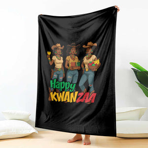 Happy Kwanzaa Cowgirl Throw Blanket Festival Of Lights African Heritage Gift - Print Your Wear