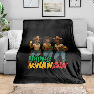 Happy Kwanzaa Cowgirl Throw Blanket Festival Of Lights African Heritage Gift - Print Your Wear