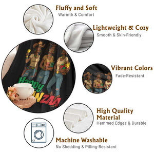 Happy Kwanzaa Cowgirl Throw Blanket Festival Of Lights African Heritage Gift - Print Your Wear