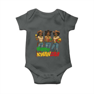 Happy Kwanzaa Cowgirl Baby Onesie Festival Of Lights African Heritage Gift TS12 Dark Heather Print Your Wear
