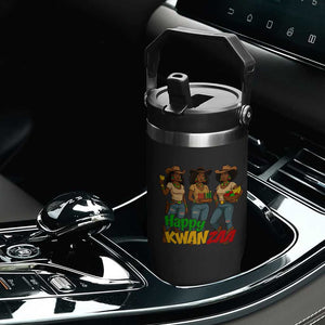 Happy Kwanzaa Cowgirl Flip Straw Tumbler Festival Of Lights African Heritage Gift - Print Your Wear